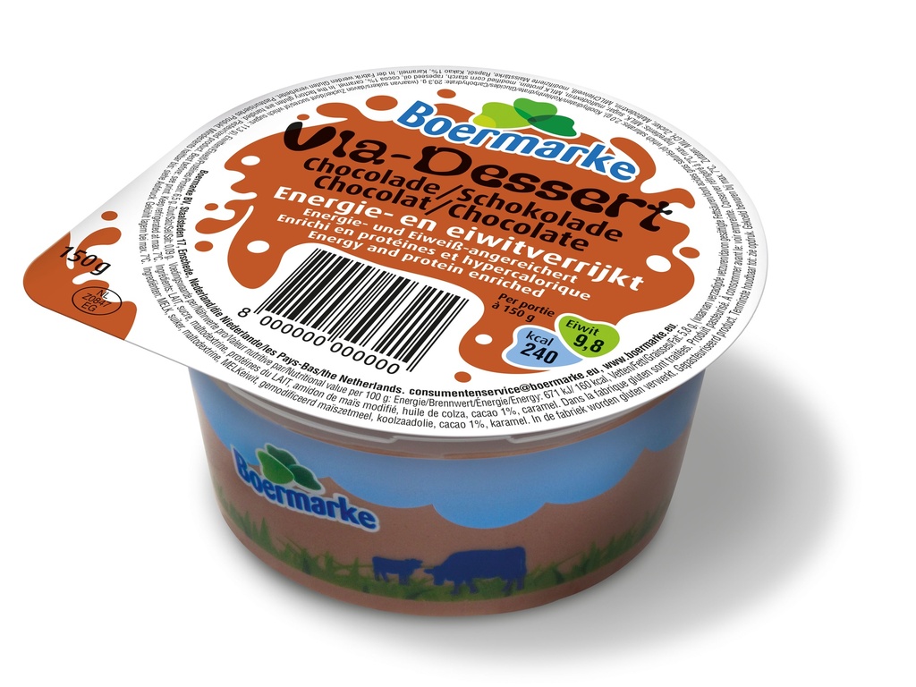 Boermarke E+EN+ vla chocolade 150g x 12 vries
