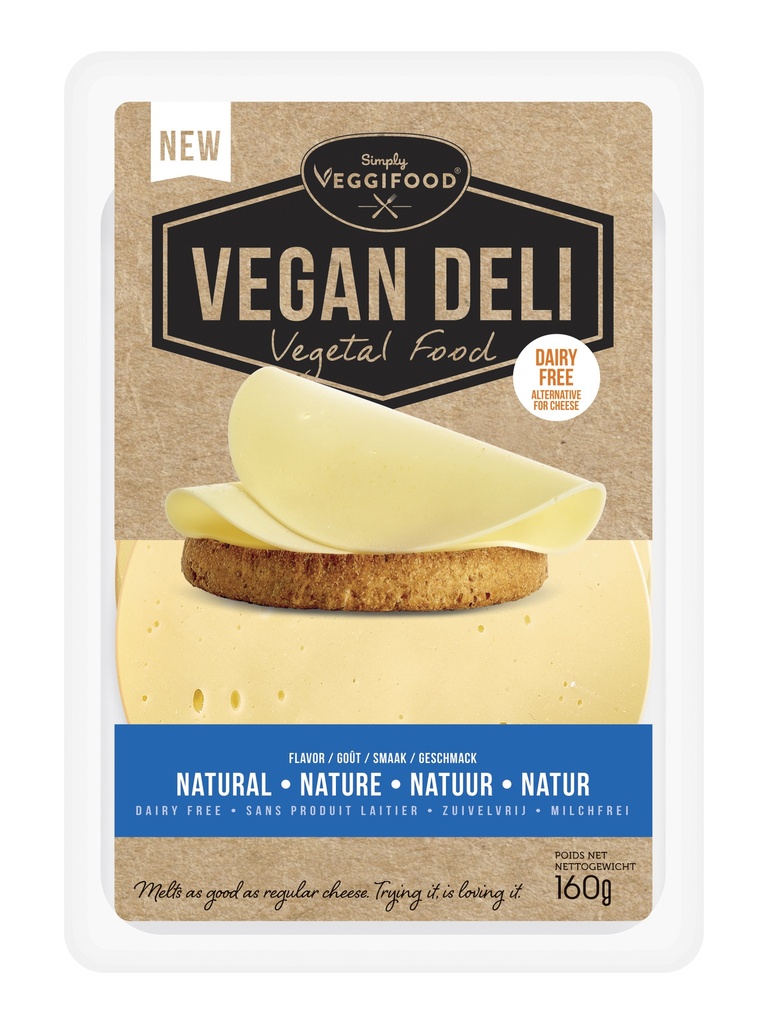 Vegan Deli broodbeleg kaassmaak natuur 160g koel