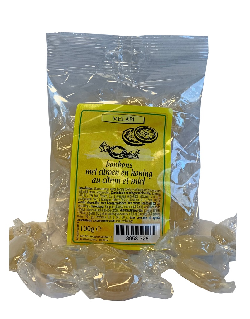 Melapi bonbons citroen-honing 100g - 3953726