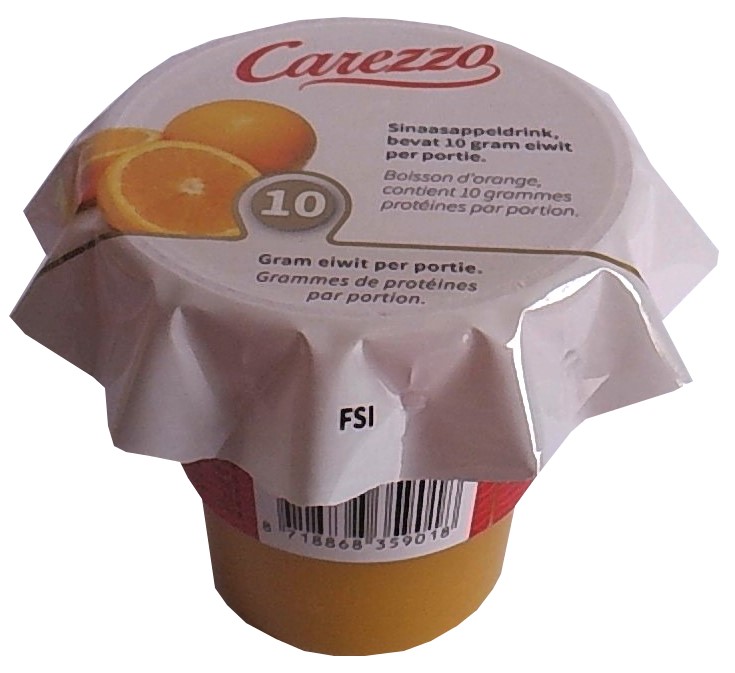 Carezzo drink sinaasappel HP 150ml diepvries