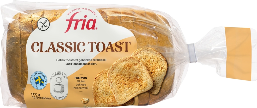 Fria white sliced bread 500g frozen