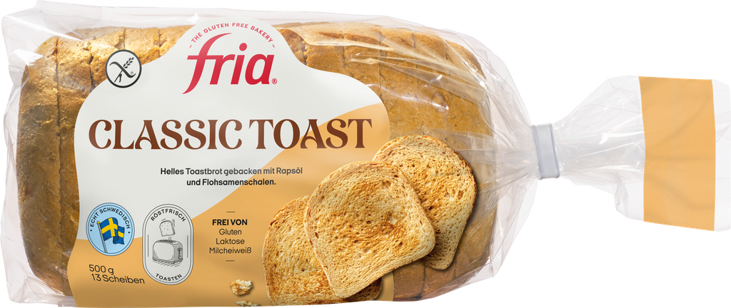 Fria white sliced bread 500g frozen