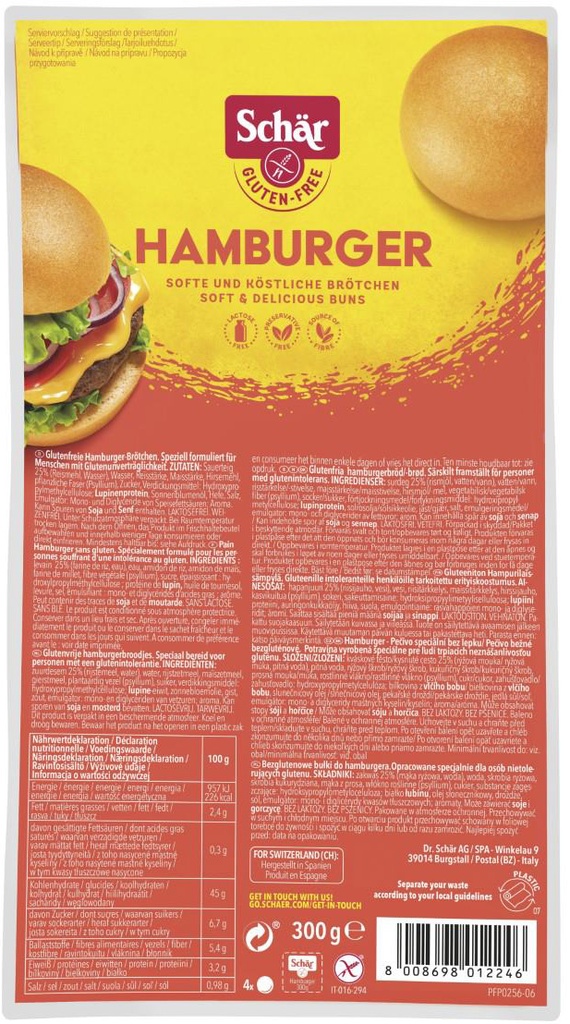 Schär hamburger 300g  (4 x75g)