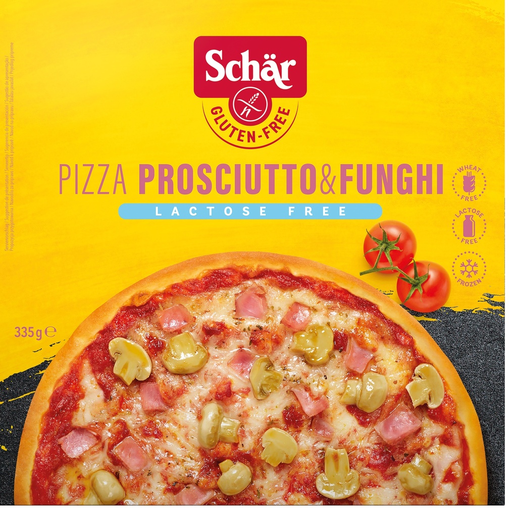 Schär Pizza Prosciutto & Funghi 335g frozen lacfr