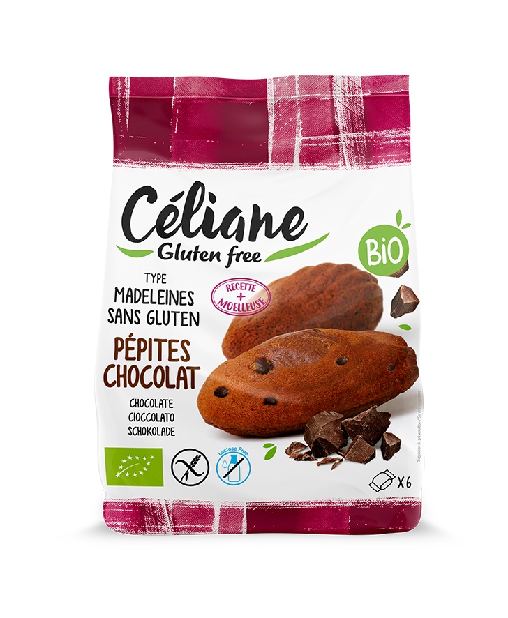 Céliane madeleine chocolade stukjes bio 6st 180g