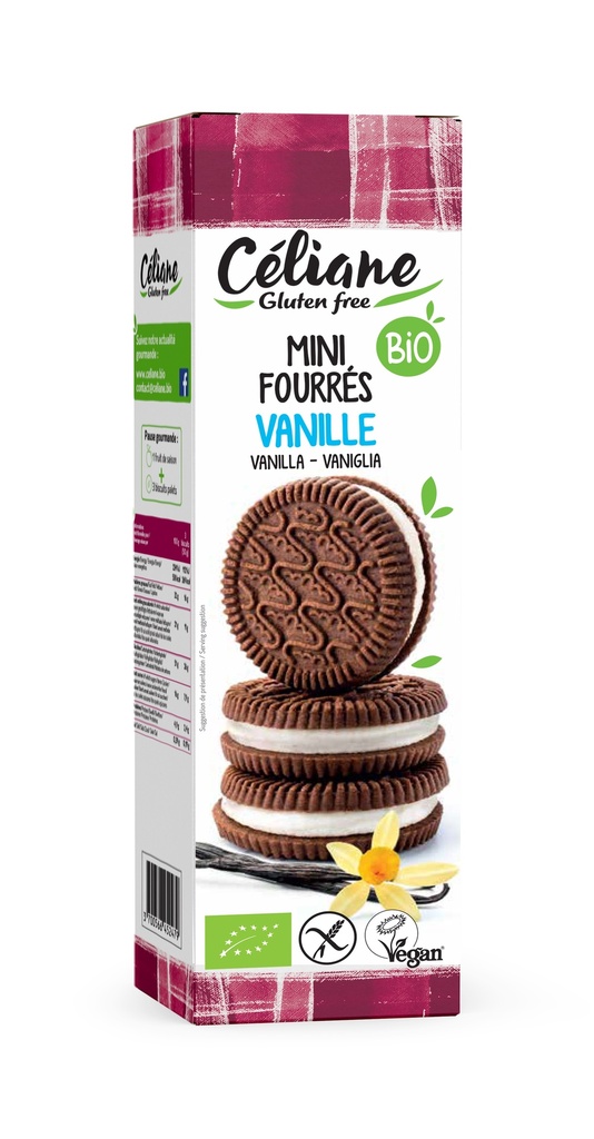 Céliane mini biscuits with vanilla cream 125g bio