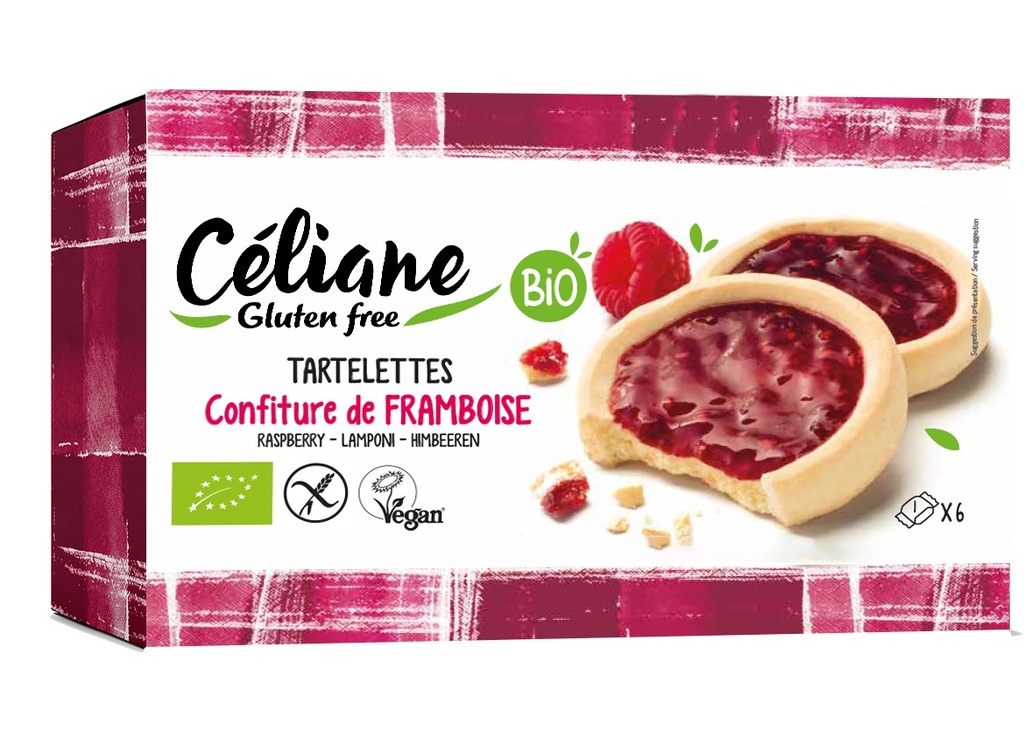 Céliane tartelettes framboise bio 6pcs 130g