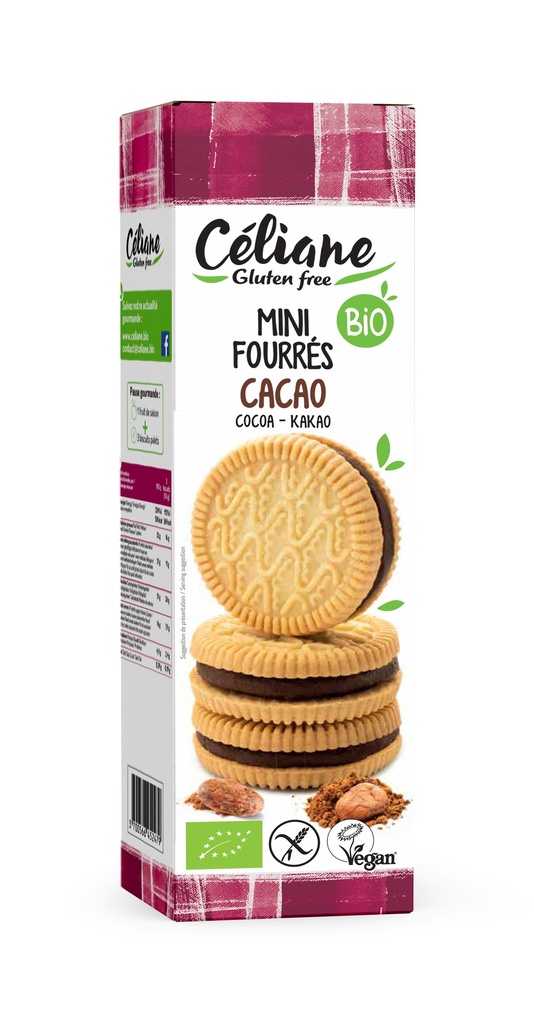 Céliane mini biscuits fourres cacao bio 125g