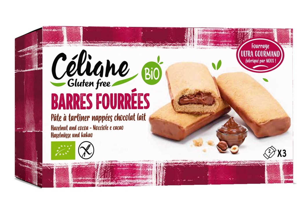 Céliane  barre fourrée pâte à tartiner bio 160g