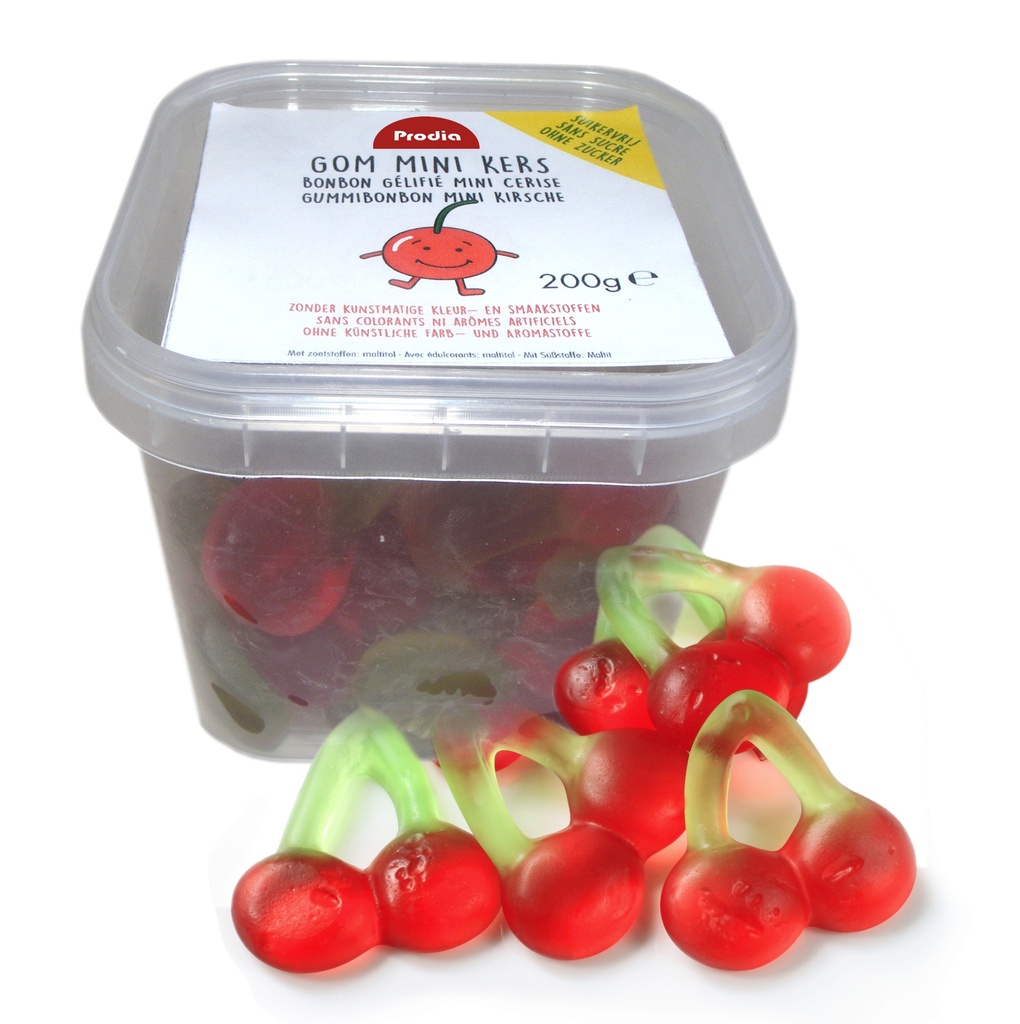 Prodia gommes mini-cerises 200g sans sucre