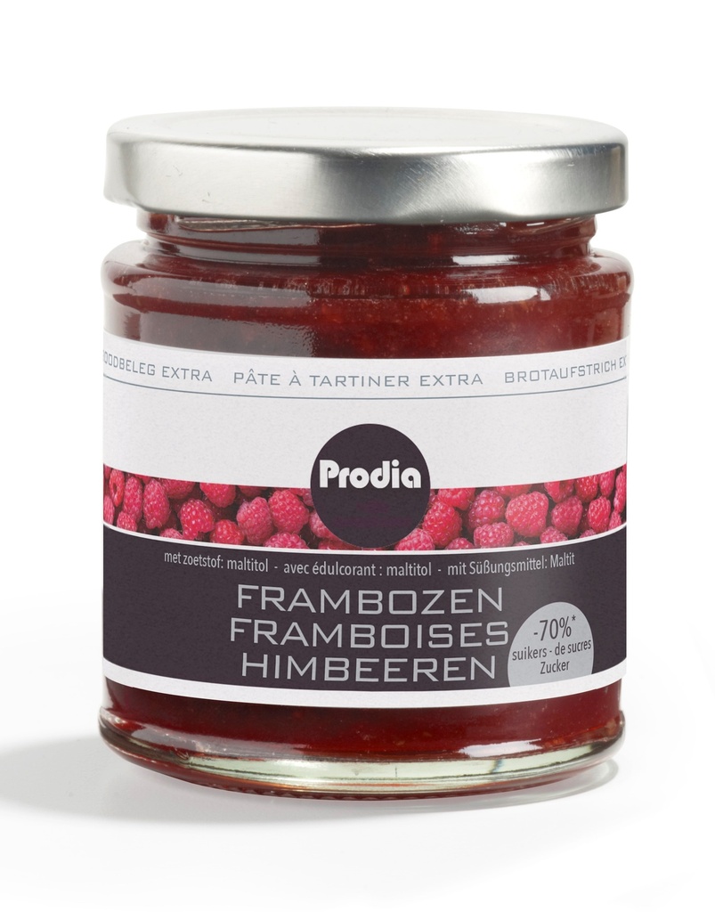 Prodia broodbeleg 215g extra framboos maltitol