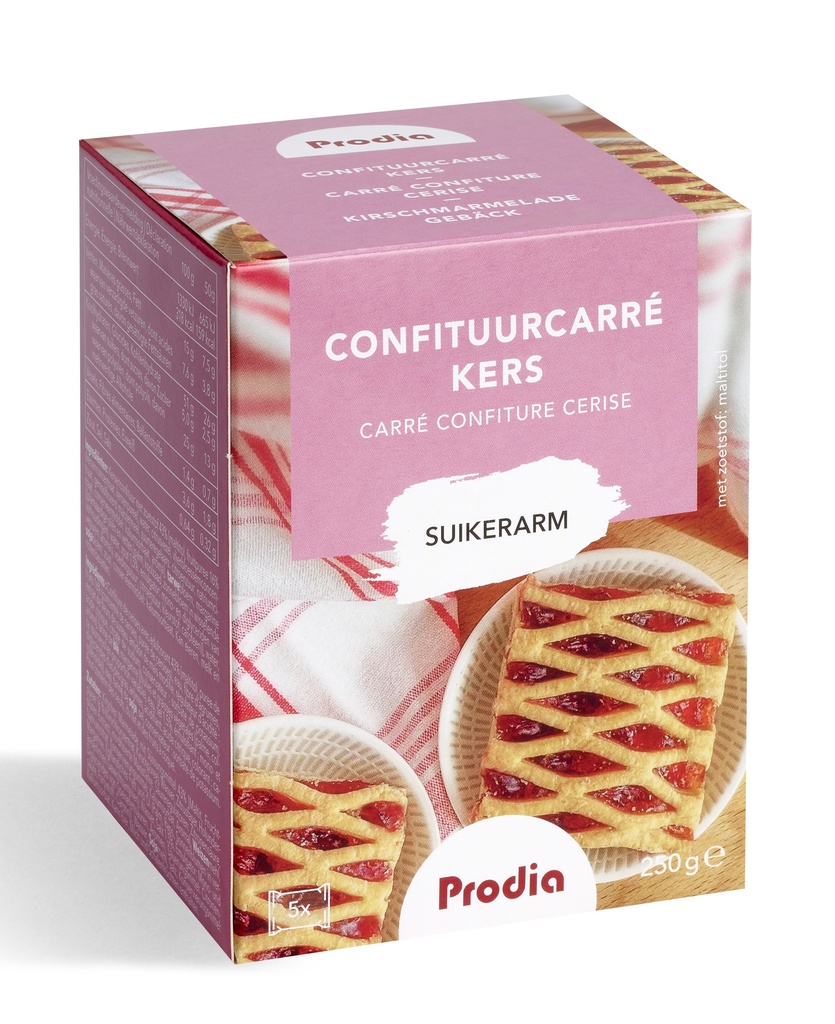 Prodia confituurcarré kers  250g suikerarm - 4567533