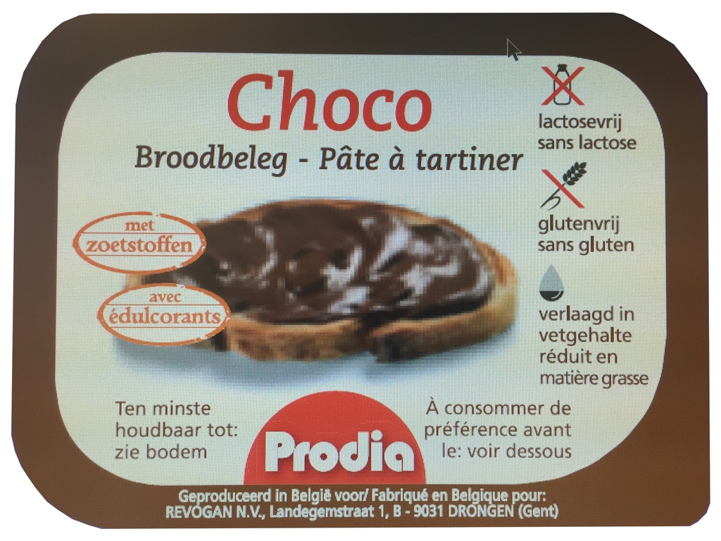 Prodia pâte à tartiner choco 25g x 100 édulcorant