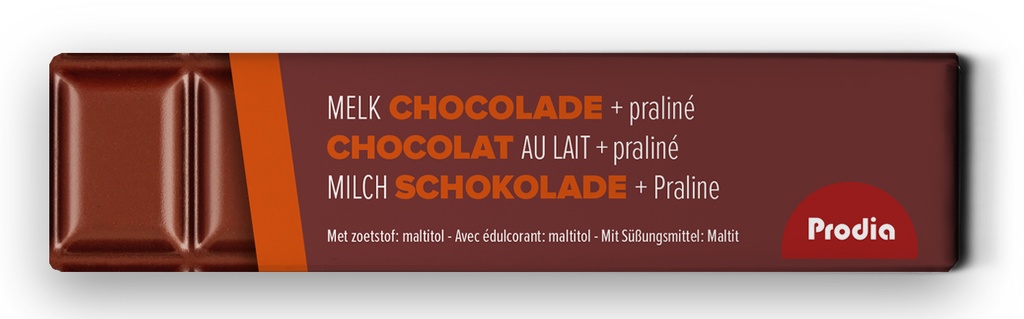 Prodia bar chocolat au lait avec praliné 35g x 20