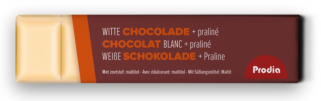 Prodia bar chocolat blanc avec praliné 35g x 20