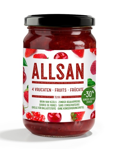 Allsan fruit spread 4-fruits 320g