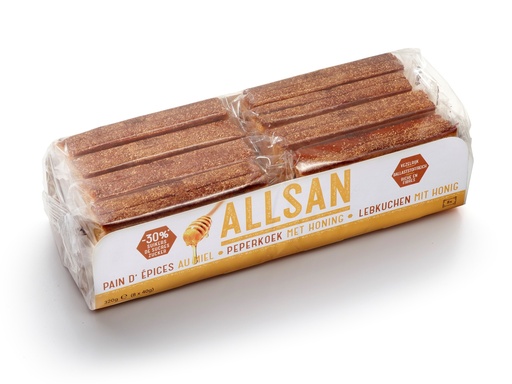 Allsan peperkoek met honing 320g (40gx8) - 4111373