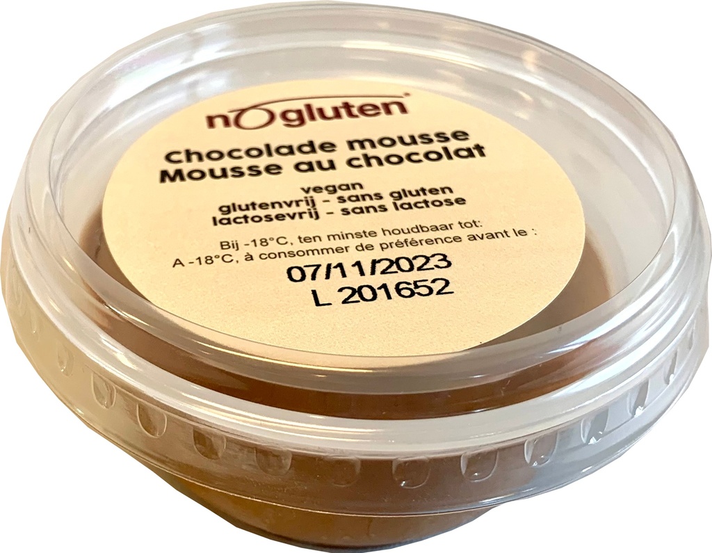 Nogluten mousse chocolade vegan 70g x 24 diepvries