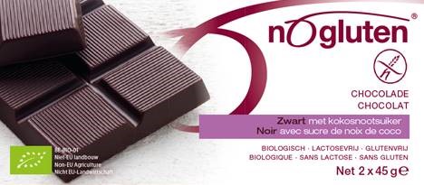 Nogluten chocolade reep zwart bio 2 x 45g - 3403573