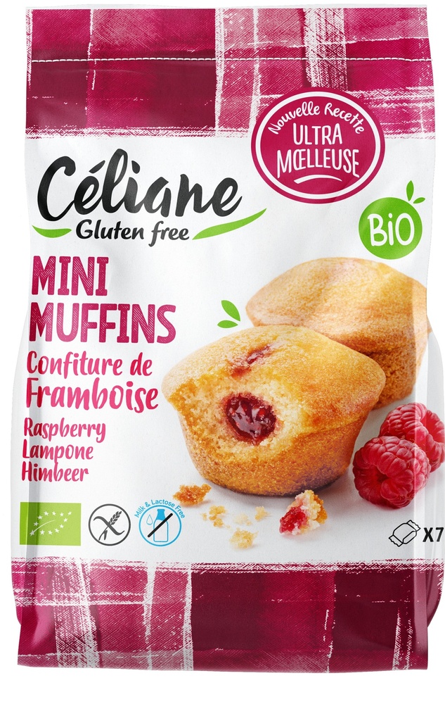 Céliane mini muffins framboos bio 7st 200g - 3331741