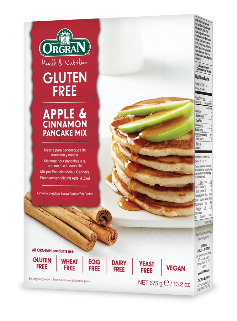 Orgran Apple & Cinnamon Pancake Mix 375g