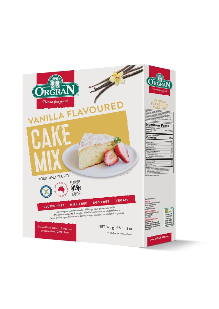 Orgran mix pour cake à la vanille 375g