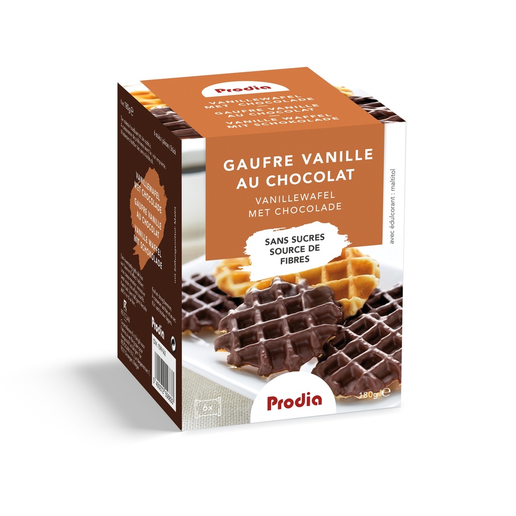 Prodia gaufres vanille au chocolat 180g maltitol