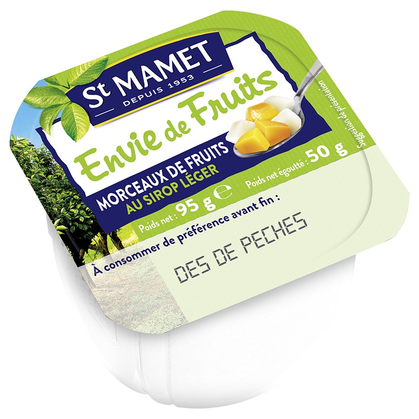 St Mamet fruits dés de pêches 100ml x 120 a/sucre