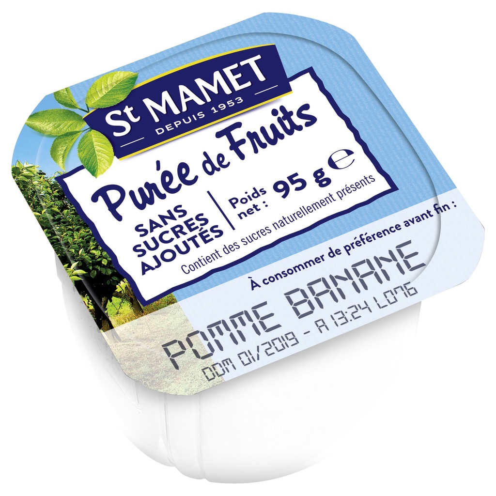 St Mamet appel-banaan puree 100ml x 120 z/suiker