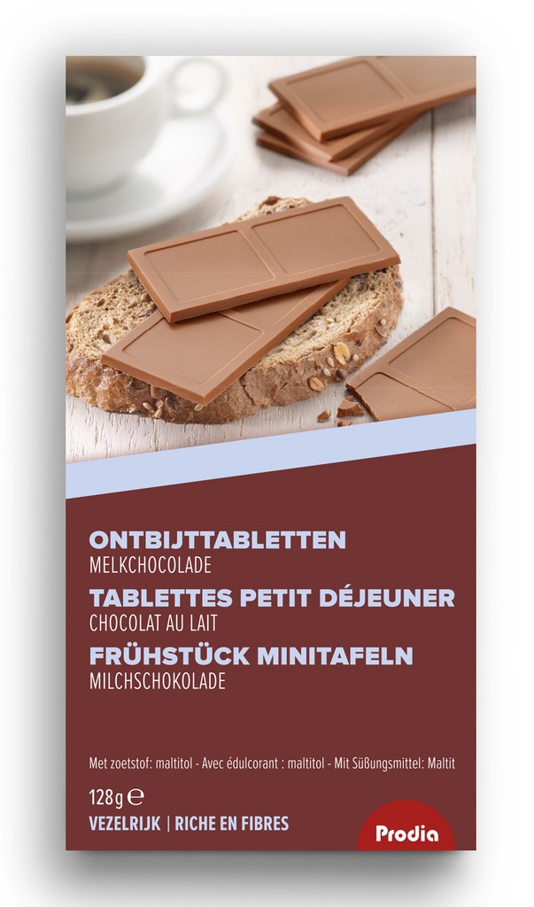 Prodia tablettes petit déjeuner choc lait 8g x 16