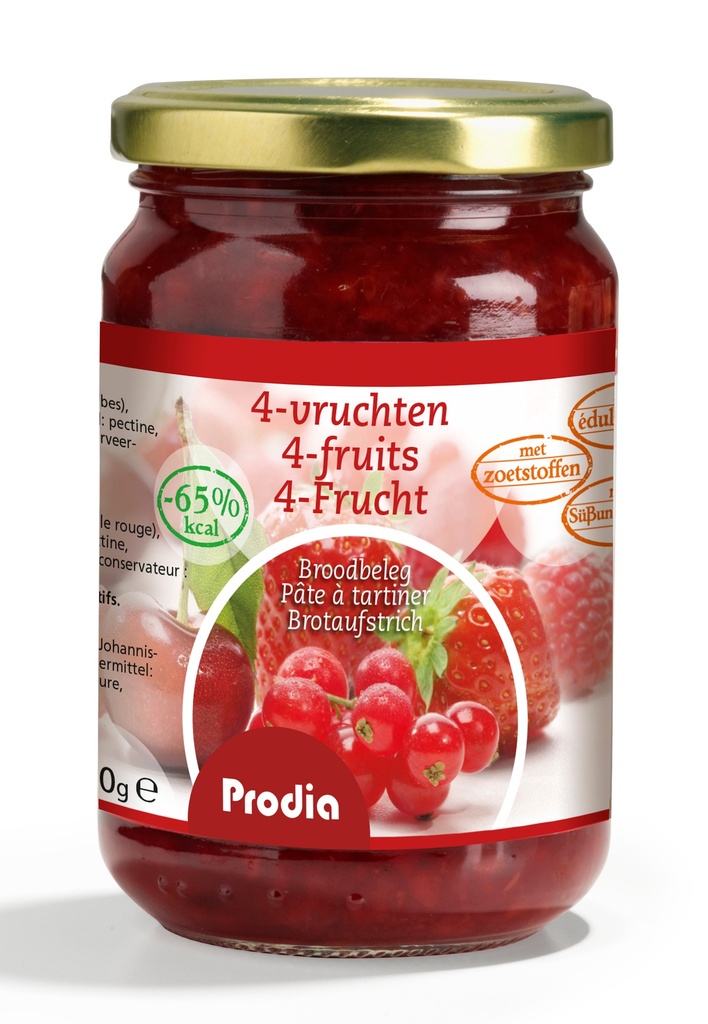 Prodia fruit spread 300g 4-fruits maltitol