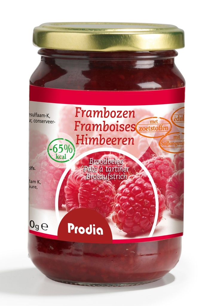 Prodia pâte à tartiner 300g framboise pauvre en sucre