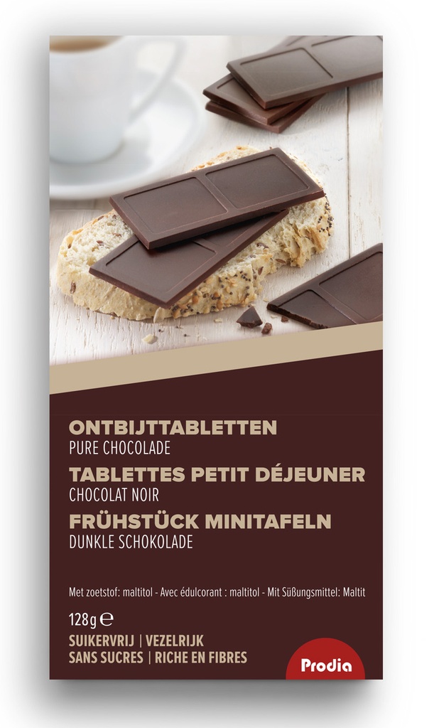 Prodia ontbijttabletten puur chocolade 8g x 16 - 2275923