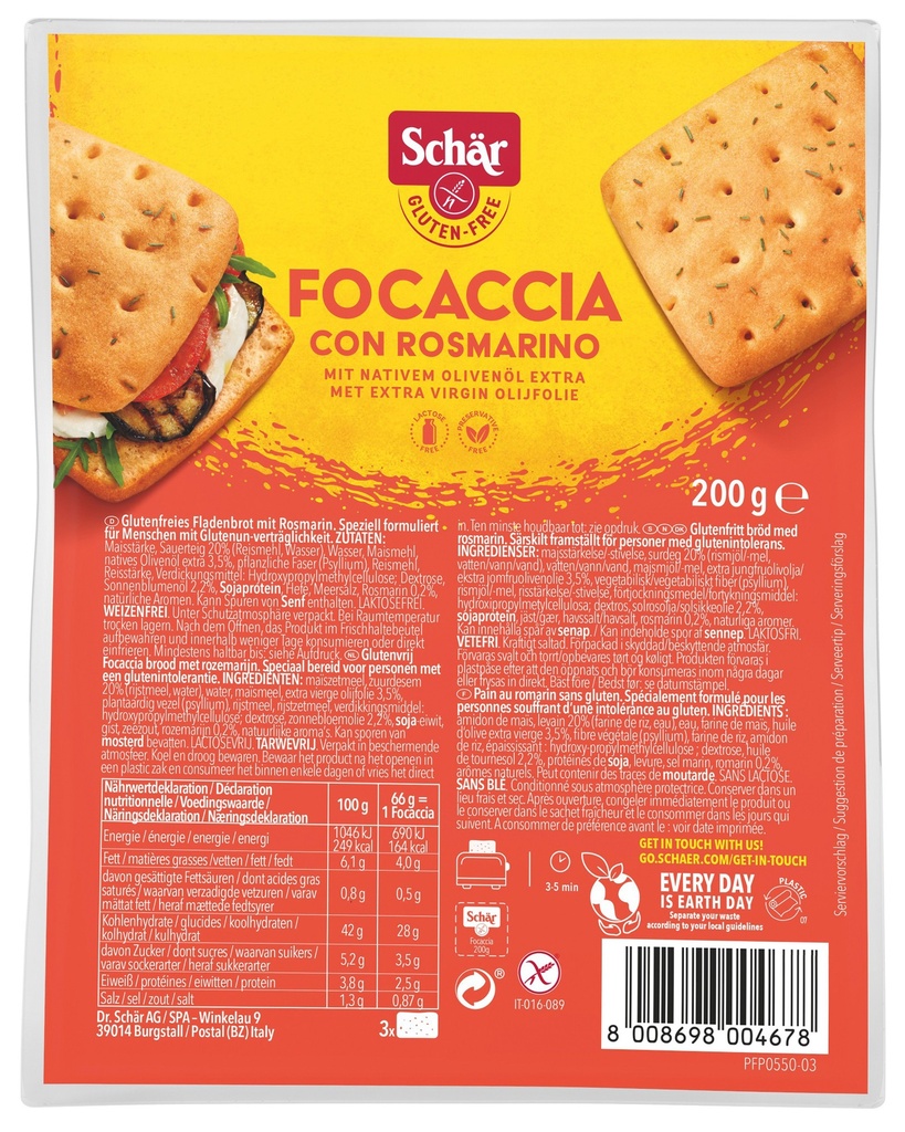 Schär focaccia rosmarin  200g - 2852705