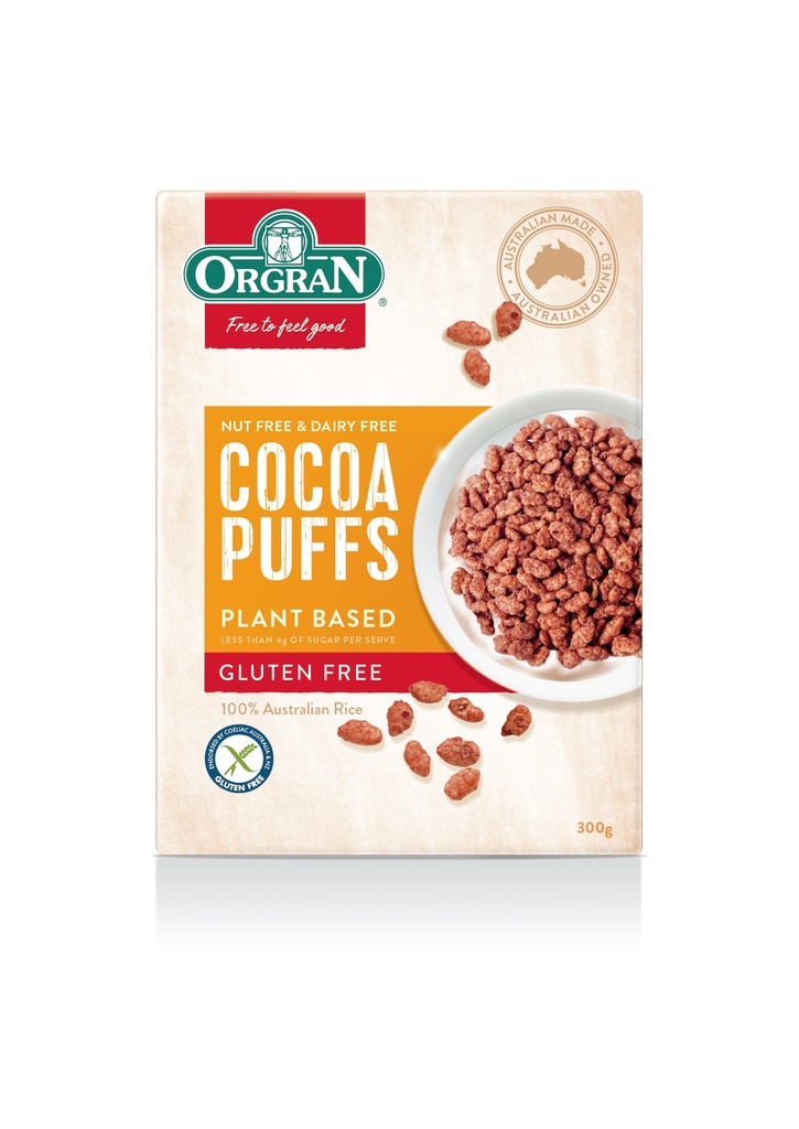 Orgran cocoa puffs 300g