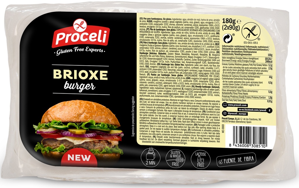 Proceli brioxe burger 180g (2 x 90g) - 4785010