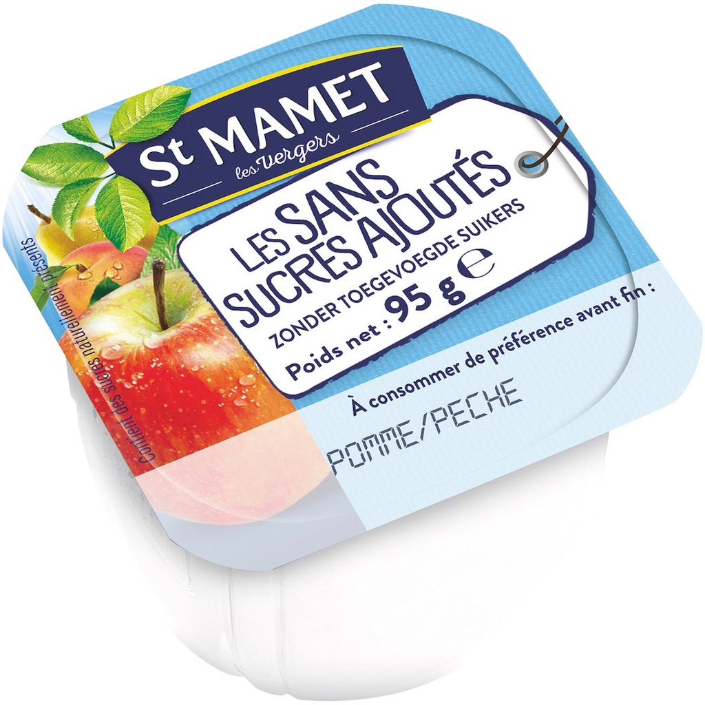 St Mamet appel-perzik puree 100ml x 120 z/suiker