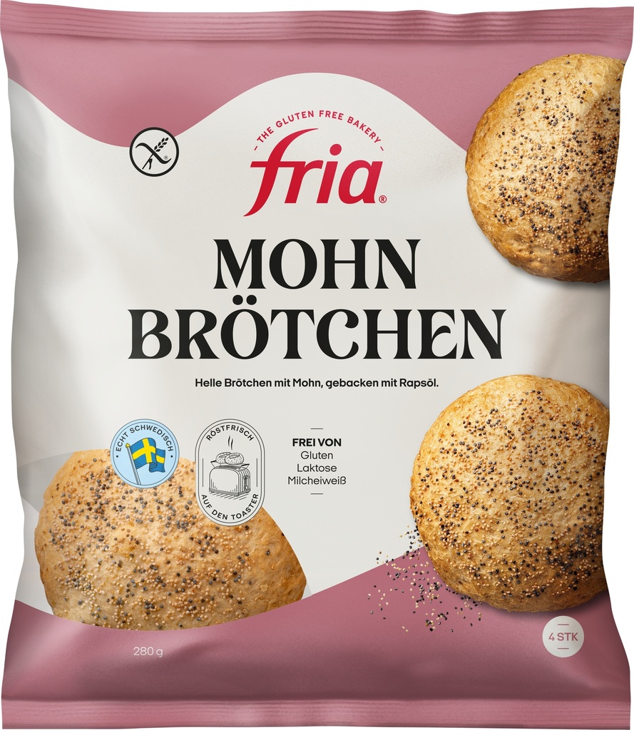 Fria maanzaadbroodjes 4st 280g diepvries