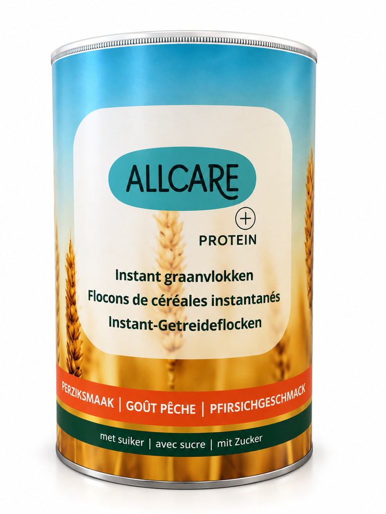 Allcare instant graanvlokken perziksmaak HP 780g 