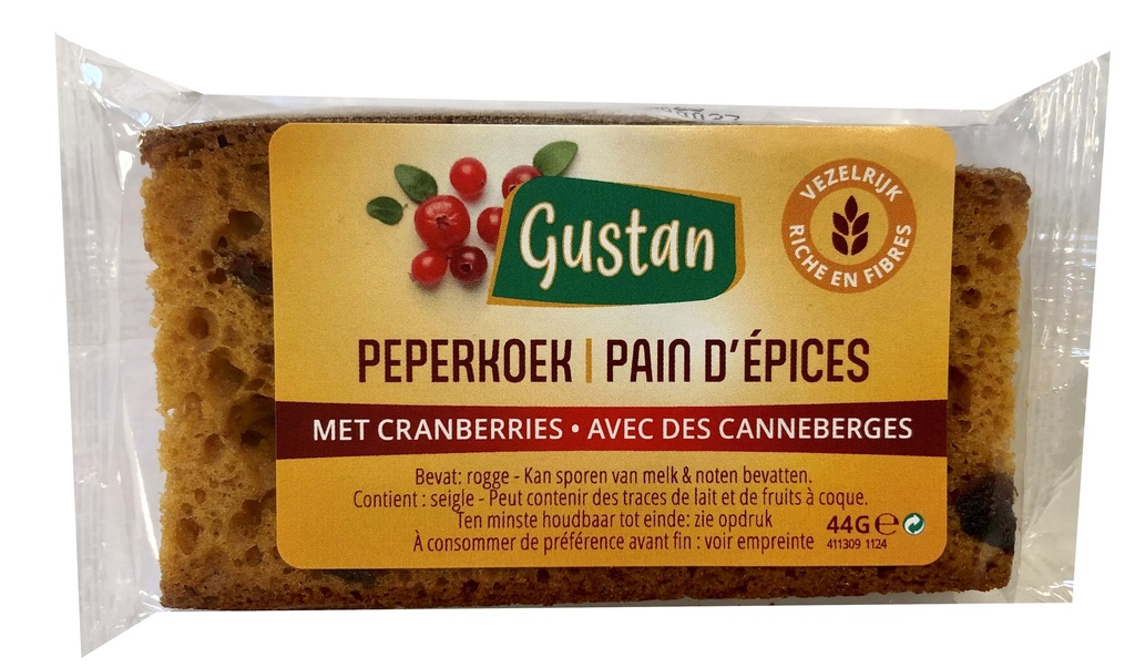 Gustan pain d'épices aux canneberges 44g x 108 