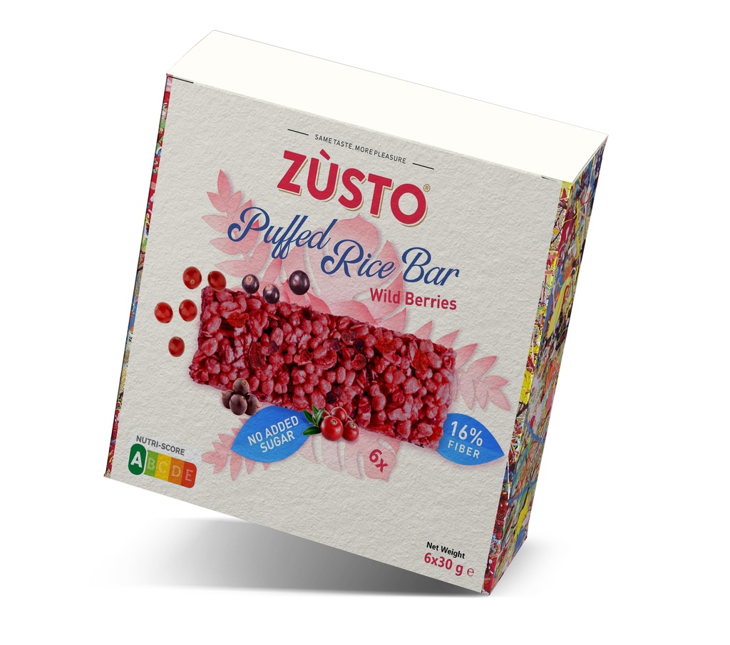 Zusto puffed rice bar forest fruit 6 x 30g 