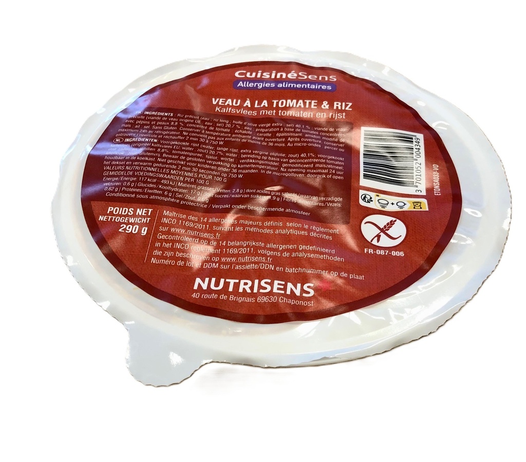 NS all°(14) kalfsvlees met tomaat en rijst 290g - 5817325