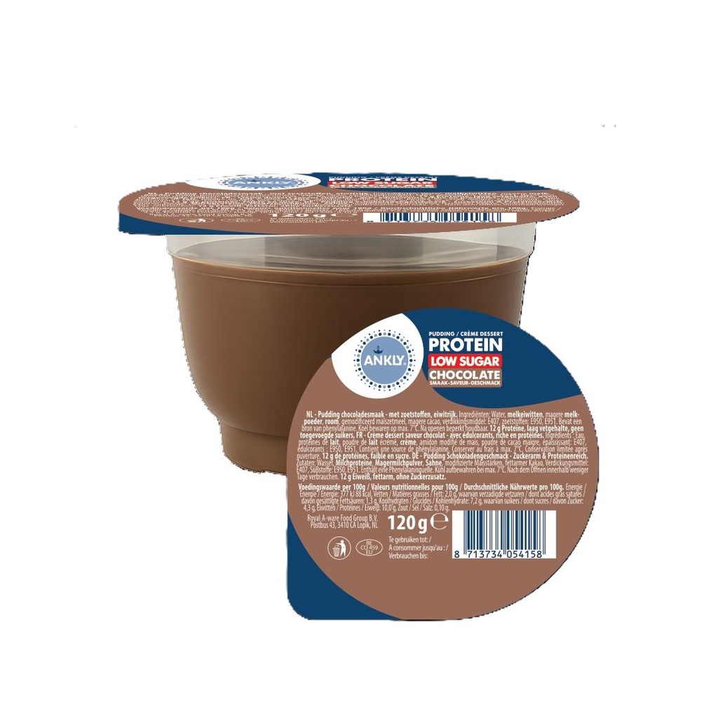 Ankly pudding goût chocolat HP 120g x 12 pauvre en sucre 
