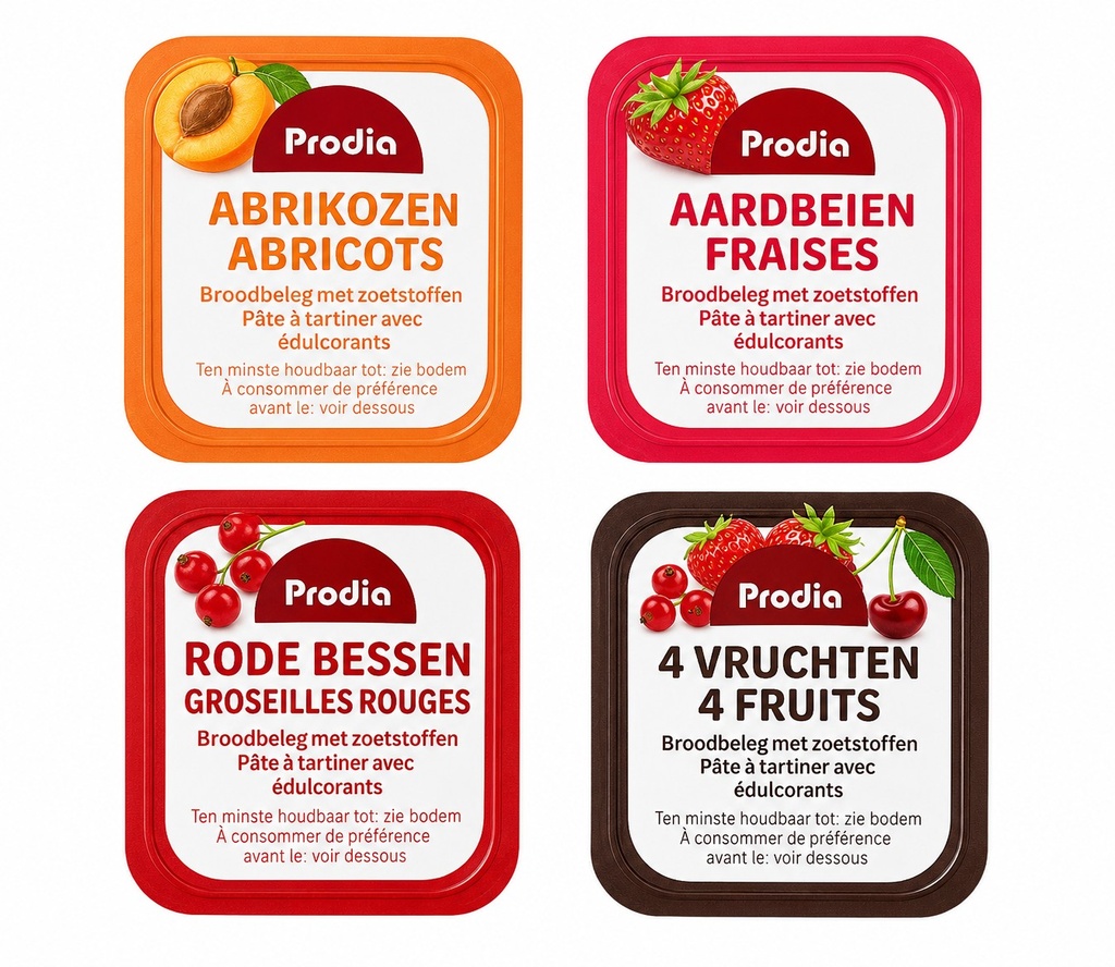 Prodia broodbeleg assortiment 20g x 80 suikerarm