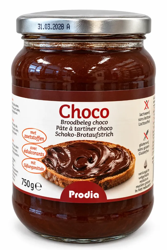 [3763] Prodia pâte à tartiner choco 750g glut°/lact°/édulcorant