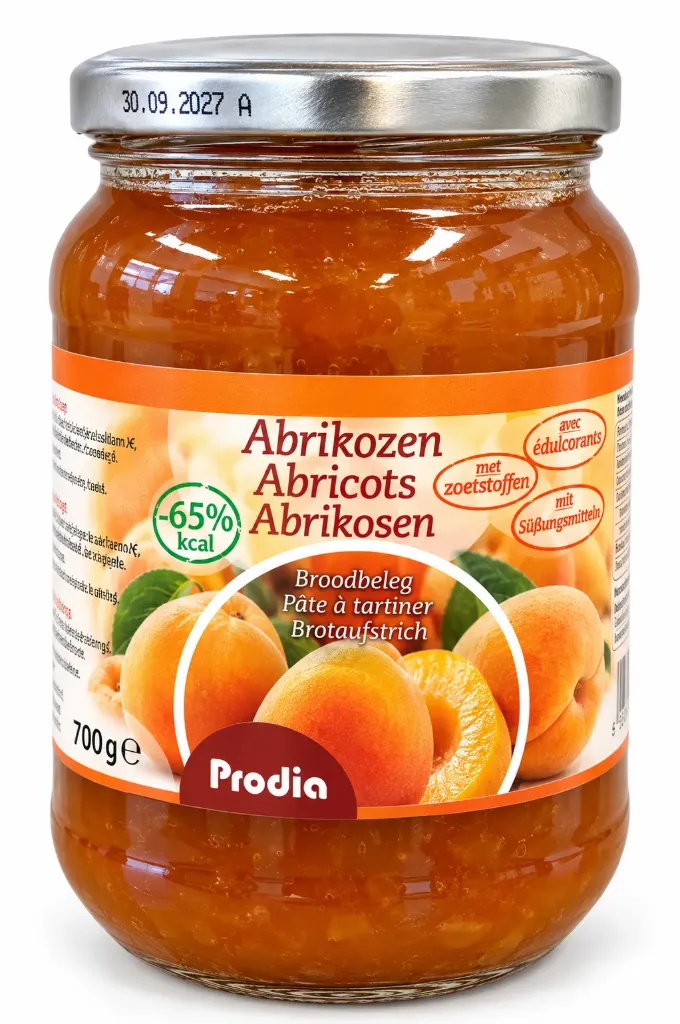 Prodia broodbeleg 700g abrikoos  maltitol 