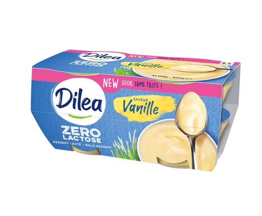 [2039] Dilea zero lactose dessert vanille 125g x 4 koel