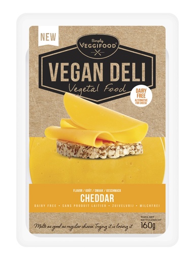 [3054] Vegan Deli broodbeleg smaak cheddar 160g koel