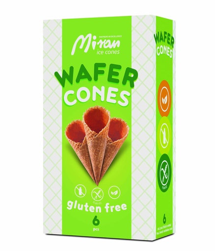 [3361] Miran ice cream cones 6pcs 85g glut° and lact°