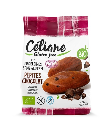 [3402] Céliane madeleine chocolade stukjes bio 6st 180g